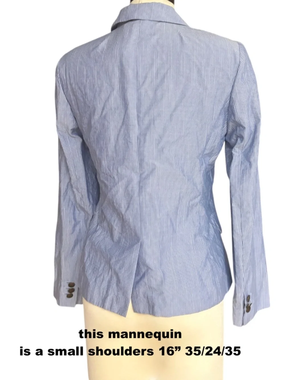 J. CREW 4 blue white stripe cotton NWT 2 button blazer pockets schoolboy fitted